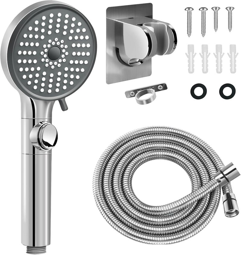 FOCSPROD RV Shower Head with Hose, High Pressure 5 Mode Shower head Replacement, Shower Head for RV/Campers, Travel Trailer, Motorhome for Water Saving, Handheld Shower Head Holder and Hose, On Off Switch - Image 1